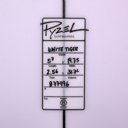 Pyzel White Tiger 5'7 × 19 ¾ × 2 9/16 Surfboard 4