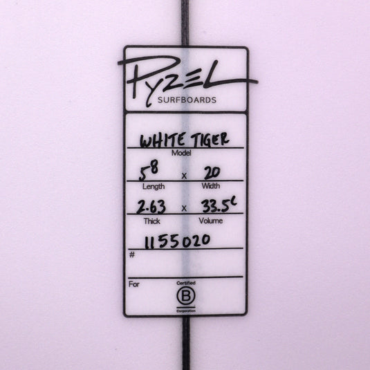 Pyzel White Tiger 5'8 × 20 × 2 ⅝ Surfboard 4