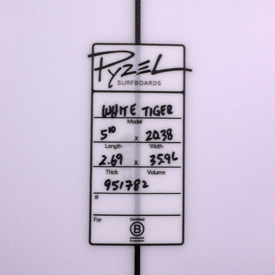 Pyzel White Tiger 5'10 × 20 ⅜ × 2 11/16 Surfboard 4