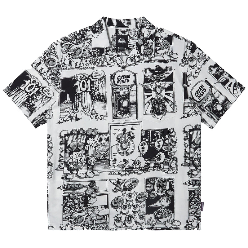 Load image into Gallery viewer, Quiksilver Rick Griffin Comix Short Sleeve Button-Up Shirt 1
