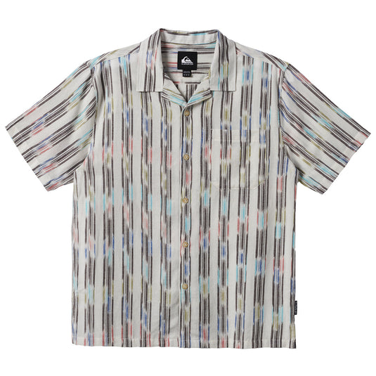 Quiksilver Space Dye Casual Short Sleeve Button-Up Shirt 1