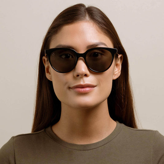 RAEN Women's Lily Polarized Sunglasses - Crystal Black/Green 5