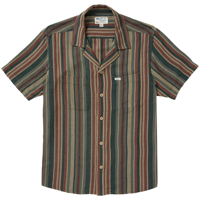 Load image into Gallery viewer, RVCA Exotica Stripe Short Sleeve Button-Up Shirt 1
