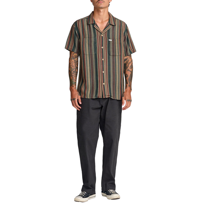 Load image into Gallery viewer, RVCA Exotica Stripe Short Sleeve Button-Up Shirt 7
