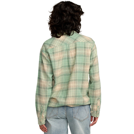 RVCA Women's Mabel Long Sleeve Button-Up Flannel Shirt 2