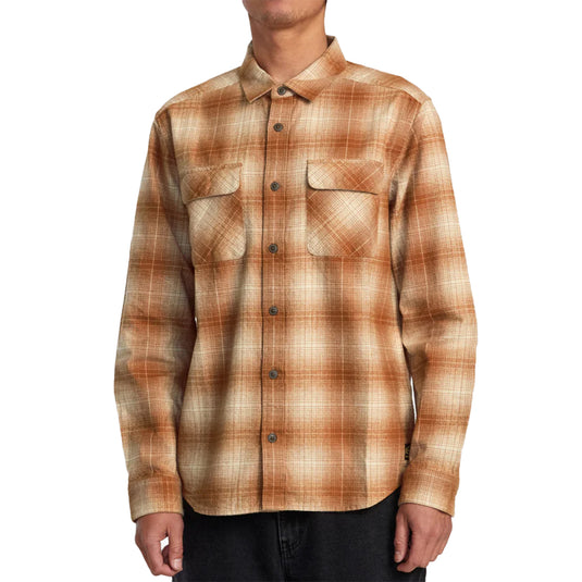 RVCA Dayshift Long Sleeve Button-Up Flannel Shirt 1