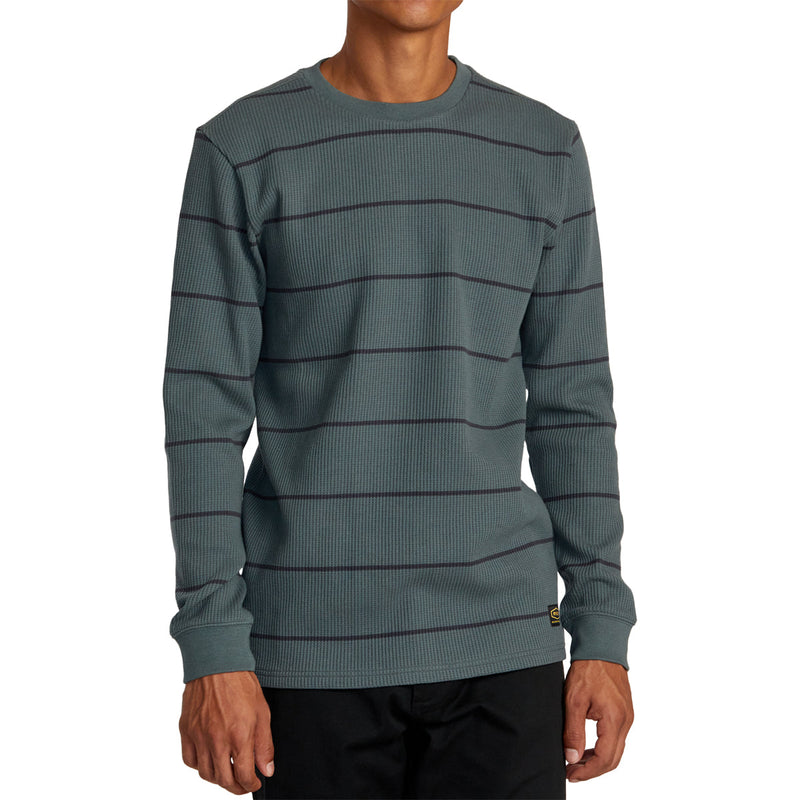Load image into Gallery viewer, RVCA Dayshift Thermal Stripe Long Sleeve Shirt 1
