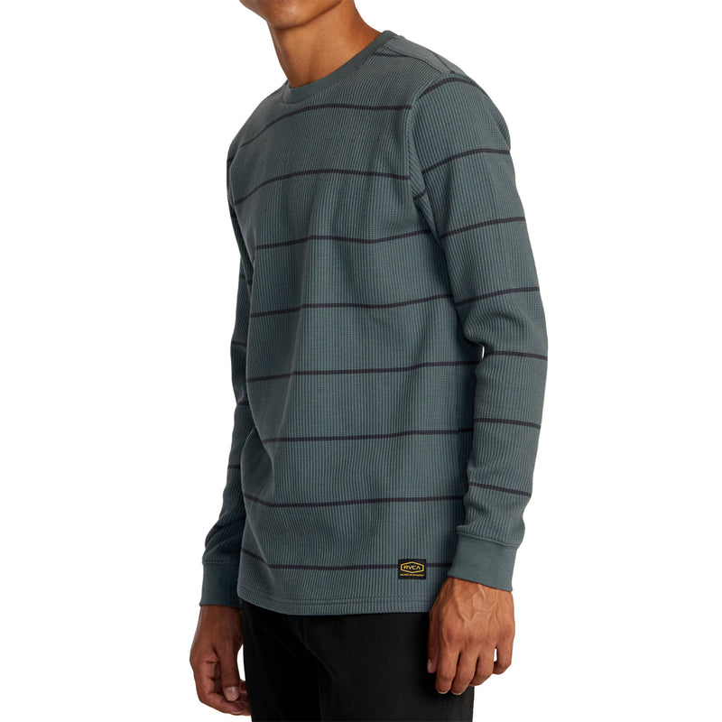 Load image into Gallery viewer, RVCA Dayshift Thermal Stripe Long Sleeve Shirt 2
