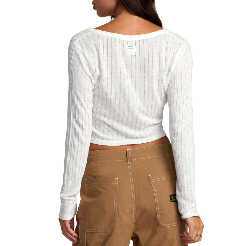 Load image into Gallery viewer, RVCA Women's Homecoming Pointelle Crop Top 4
