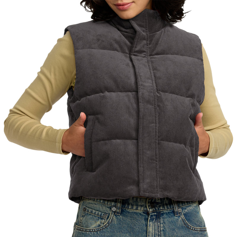 Load image into Gallery viewer, RVCA Women's Eezeh Puffer Zip-Up Vest 1

