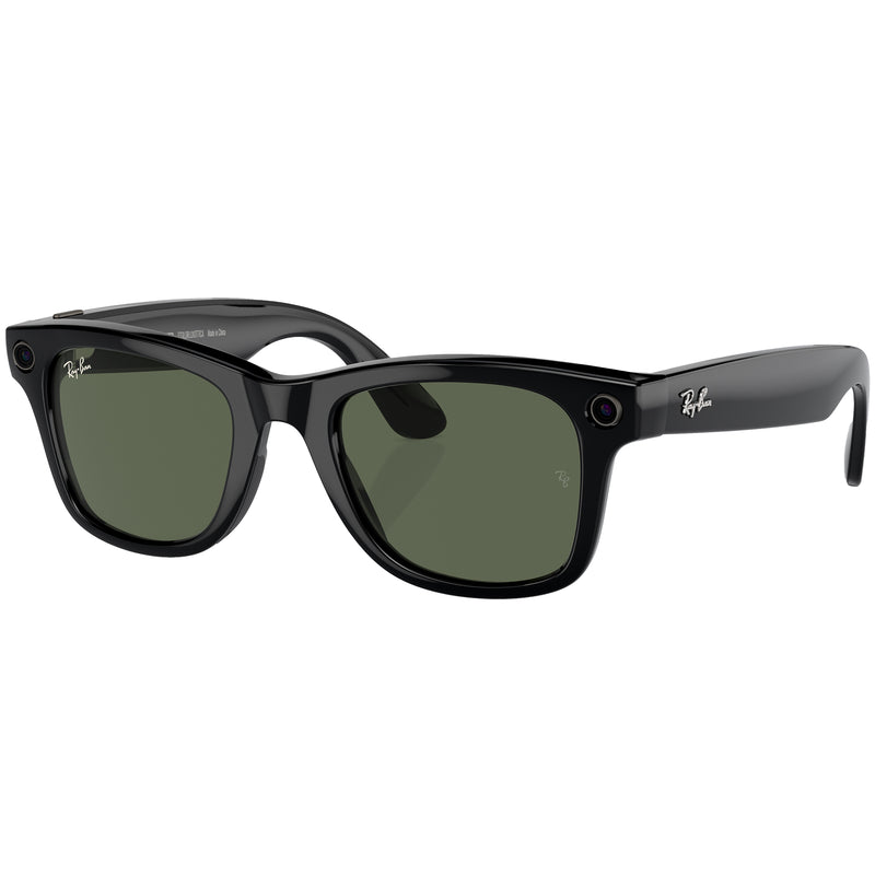 Load image into Gallery viewer, Ray-Ban Meta Gen 1 Wayfarer Sunglasses - Shiny Black/G15 Green 1
