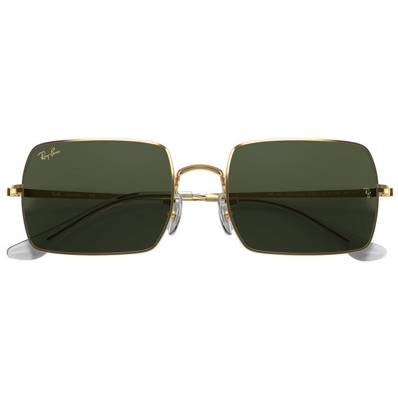 Load image into Gallery viewer, Ray-Ban Women's Rectangle 1969 Sunglasses - Polished Gold/Green 6
