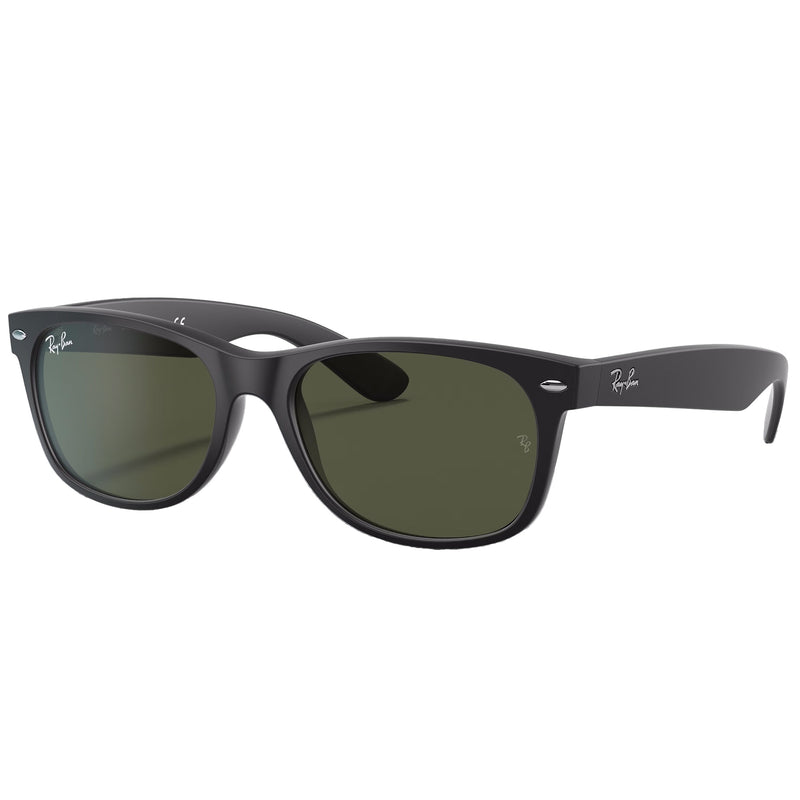 Load image into Gallery viewer, Ray-Ban New Wayfarer Classic Sunglasses - Matte Rubber Black/Green 1
