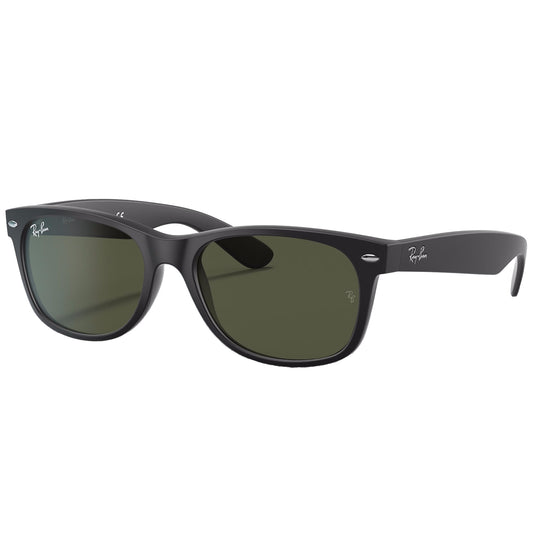 Ray-Ban New Wayfarer Classic Sunglasses - Matte Rubber Black/Green 1
