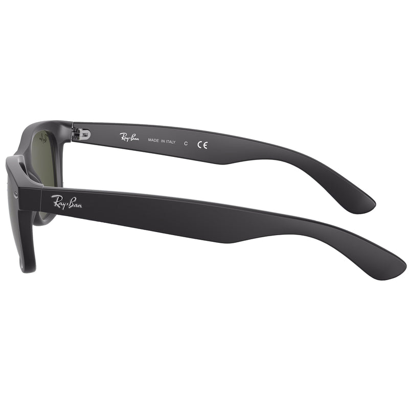 Load image into Gallery viewer, Ray-Ban New Wayfarer Classic Sunglasses - Matte Rubber Black/Green 5
