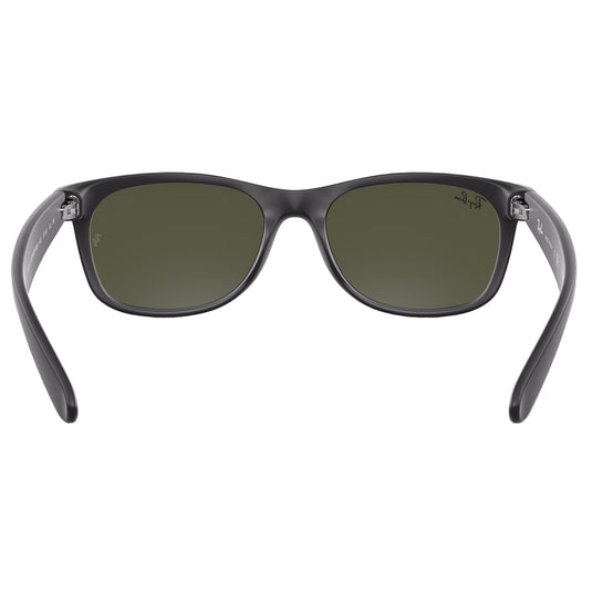 Ray-Ban New Wayfarer Classic Sunglasses - Matte Rubber Black/Green 3
