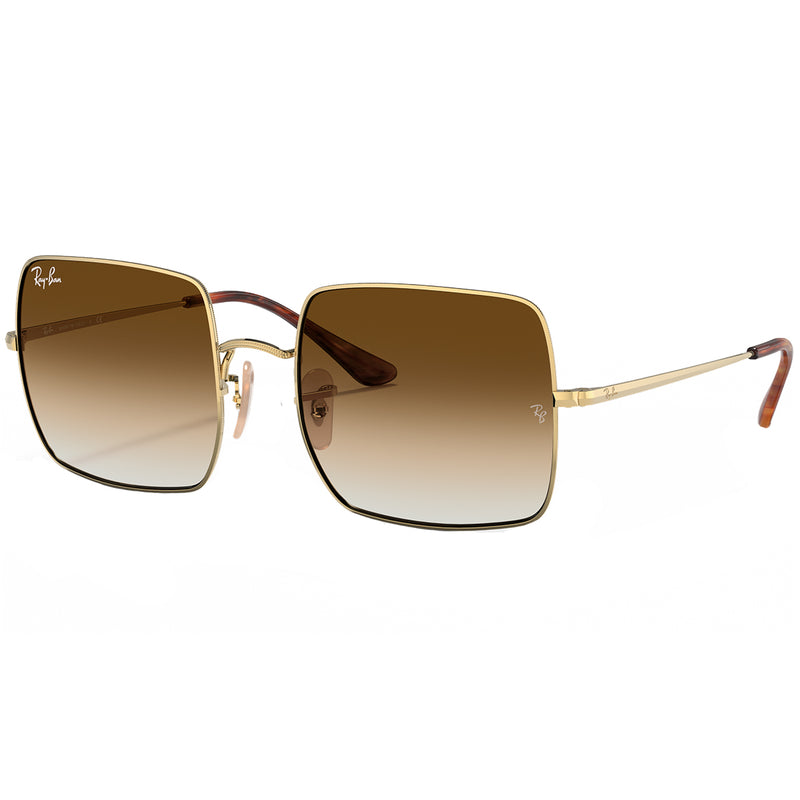 Load image into Gallery viewer, Ray-Ban Square 1971 Classic Sunglasses - Polished Gold/Light Brown 1
