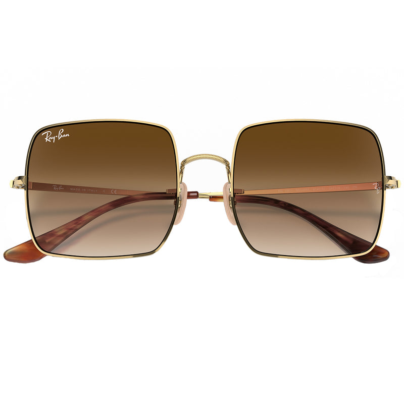 Load image into Gallery viewer, Ray-Ban Square 1971 Classic Sunglasses - Polished Gold/Light Brown 6

