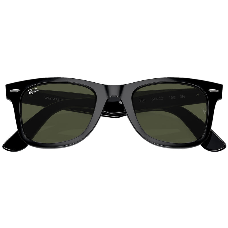 Load image into Gallery viewer, Ray-Ban Original Wayfarer Classic Sunglasses - Polished Black/Green 6
