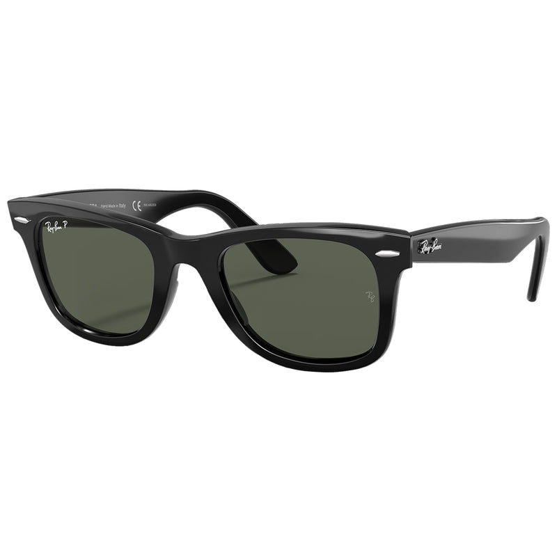 Load image into Gallery viewer, Ray-Ban Original Wayfarer Classic Polarized Sunglasses - Polished Black/Green 1
