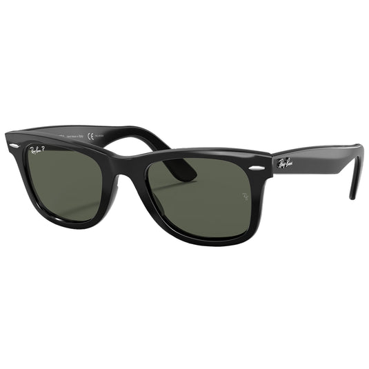 Ray-Ban Original Wayfarer Classic Polarized Sunglasses - Polished Black/Green 1