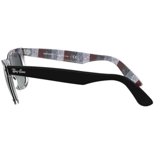 Ray-Ban Original Wayfarer Classic Sunglasses - Black On Chevron/Blue 3