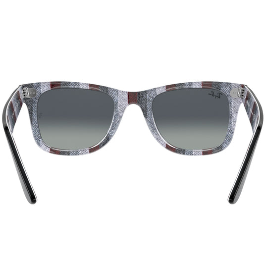 Ray-Ban Original Wayfarer Classic Sunglasses - Black On Chevron/Blue 5