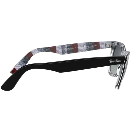 Ray-Ban Original Wayfarer Classic Sunglasses - Black On Chevron/Blue 4