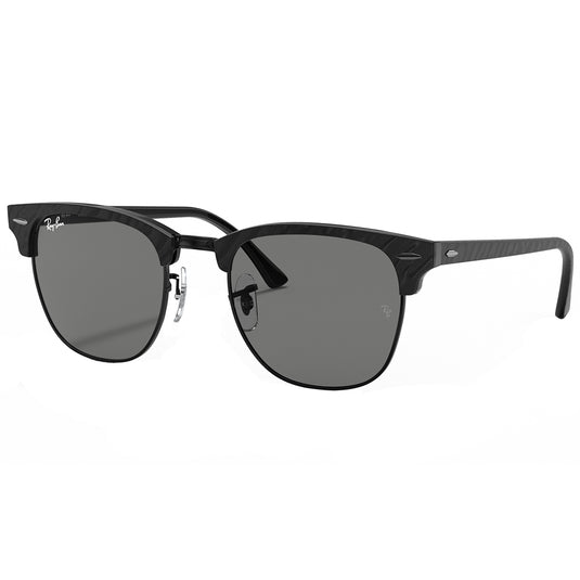Ray-Ban Clubmaster Marble Sunglasses - Polished Black/Dark Gray 1
