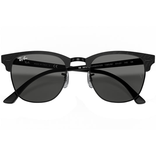 Ray-Ban Clubmaster Marble Sunglasses - Polished Black/Dark Gray 5