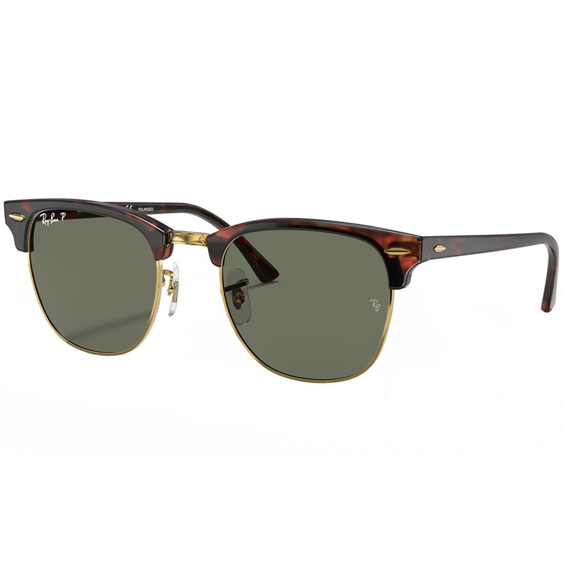 Load image into Gallery viewer, Ray-Ban Clubmaster Classic Polarlized Sunglasses - Polished Tortoise on Gold/Green 1
