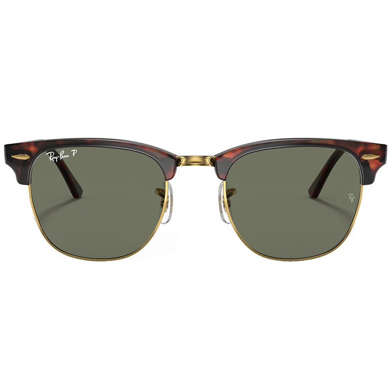 Load image into Gallery viewer, Ray-Ban Clubmaster Classic Polarlized Sunglasses - Polished Tortoise on Gold/Green 2
