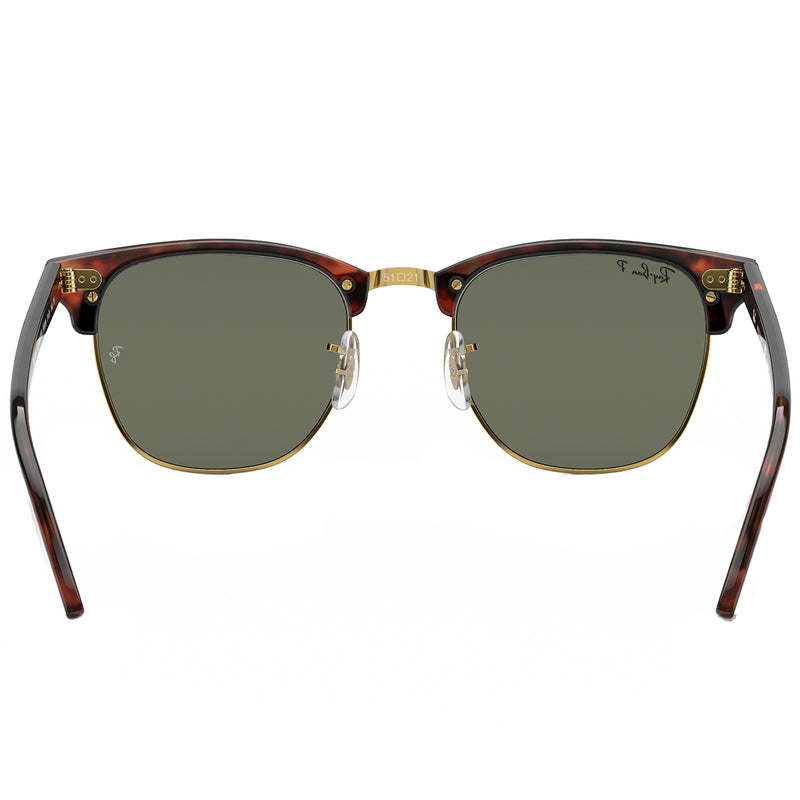 Load image into Gallery viewer, Ray-Ban Clubmaster Classic Polarlized Sunglasses - Polished Tortoise on Gold/Green 5
