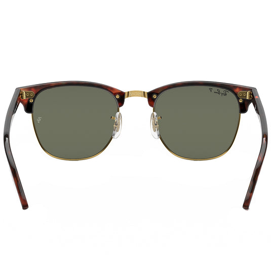 Ray-Ban Clubmaster Classic Polarlized Sunglasses - Polished Tortoise on Gold/Green 5
