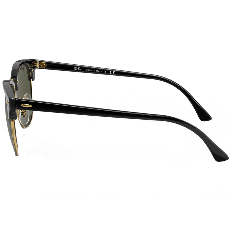 Load image into Gallery viewer, Ray-Ban Clubmaster Classic Sunglasses - Polished Black on Gold/Green 4
