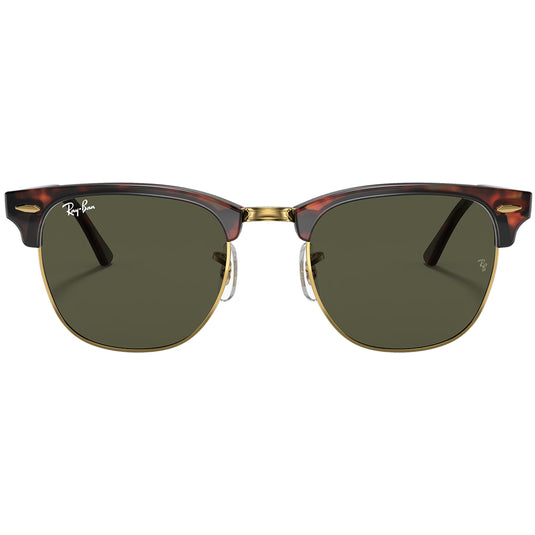Ray-Ban Clubmaster Classic Sunglasses - Polished Tortoise on Gold/Green 2