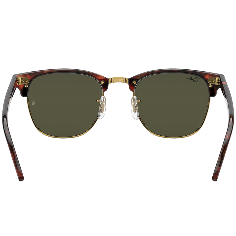 Load image into Gallery viewer, Ray-Ban Clubmaster Classic Sunglasses - Polished Tortoise on Gold/Green 5
