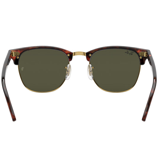 Ray-Ban Clubmaster Classic Sunglasses - Polished Tortoise on Gold/Green 5