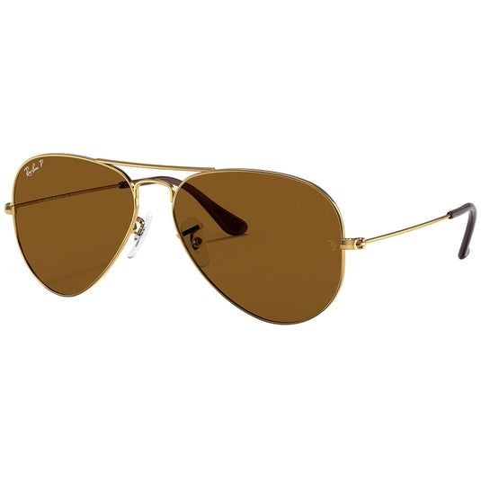 Ray-Ban Aviator Classic Polarized Sunglasses - Polished Gold/Brown 1