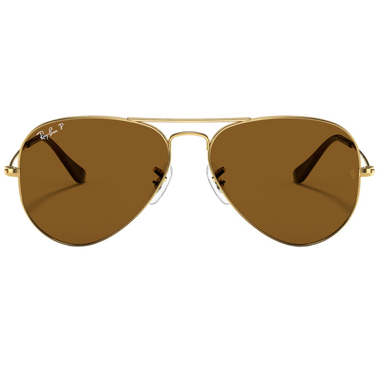 Ray-Ban Aviator Classic Polarized Sunglasses - Polished Gold/Brown 2