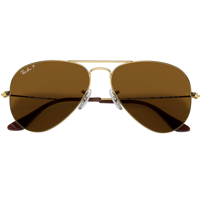 Load image into Gallery viewer, Ray-Ban Aviator Classic Polarized Sunglasses - Polished Gold/Brown 6
