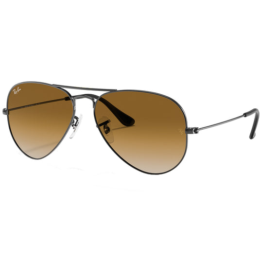 Ray-Ban Aviator Gradient Sunglasses - Polished Gunmetal/Light Brown 1