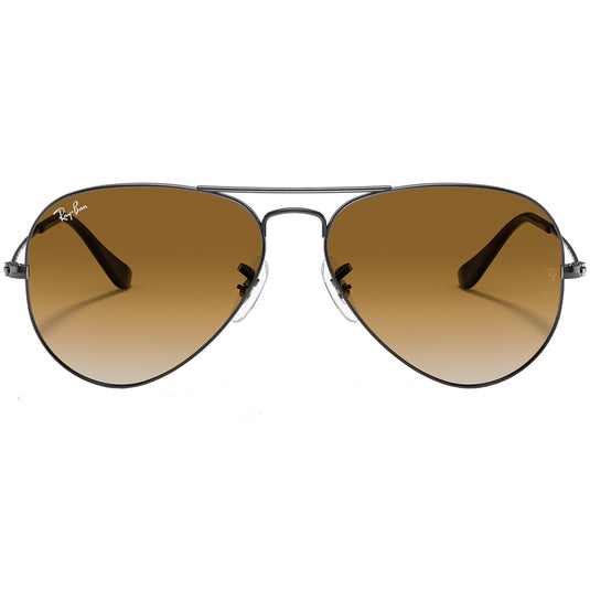 Ray-Ban Aviator Gradient Sunglasses - Polished Gunmetal/Light Brown 2