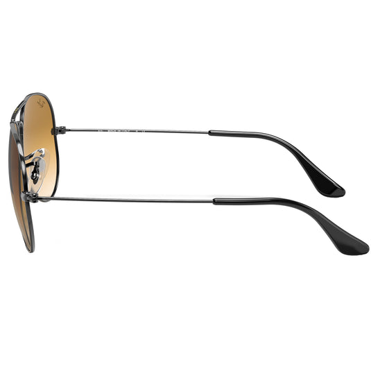 Ray-Ban Aviator Gradient Sunglasses - Polished Gunmetal/Light Brown 4