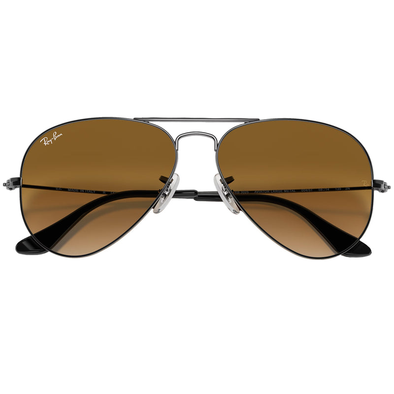 Load image into Gallery viewer, Ray-Ban Aviator Gradient Sunglasses - Polished Gunmetal/Light Brown 6

