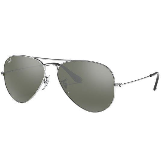 Ray-Ban Aviator Mirror Sunglasses - Polished Silver/Silver 1