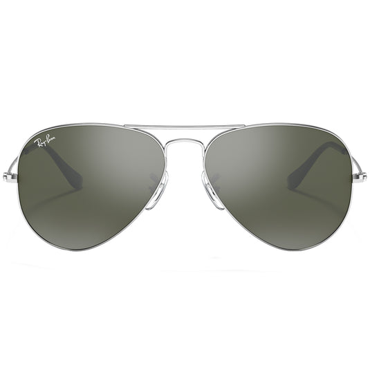 Ray-Ban Aviator Mirror Sunglasses - Polished Silver/Silver 2