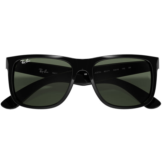 Ray-Ban Justin Classic Sunglasses - Polished Black/Green 6