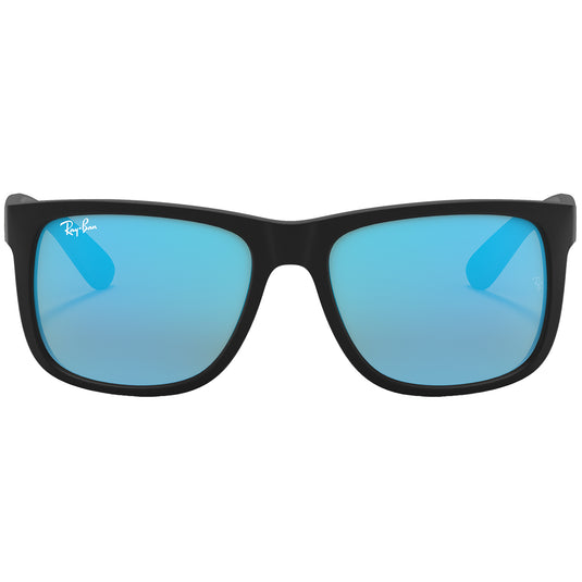 Ray-Ban Justin Color Mix Mirror Sunglasses - Matte Black/Blue 2