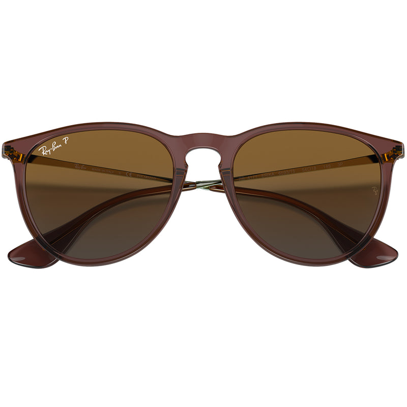 Load image into Gallery viewer, Ray-Ban Erika Classic Polarized Sunglasses - Polished Transparent Dark Brown/Brown 6
